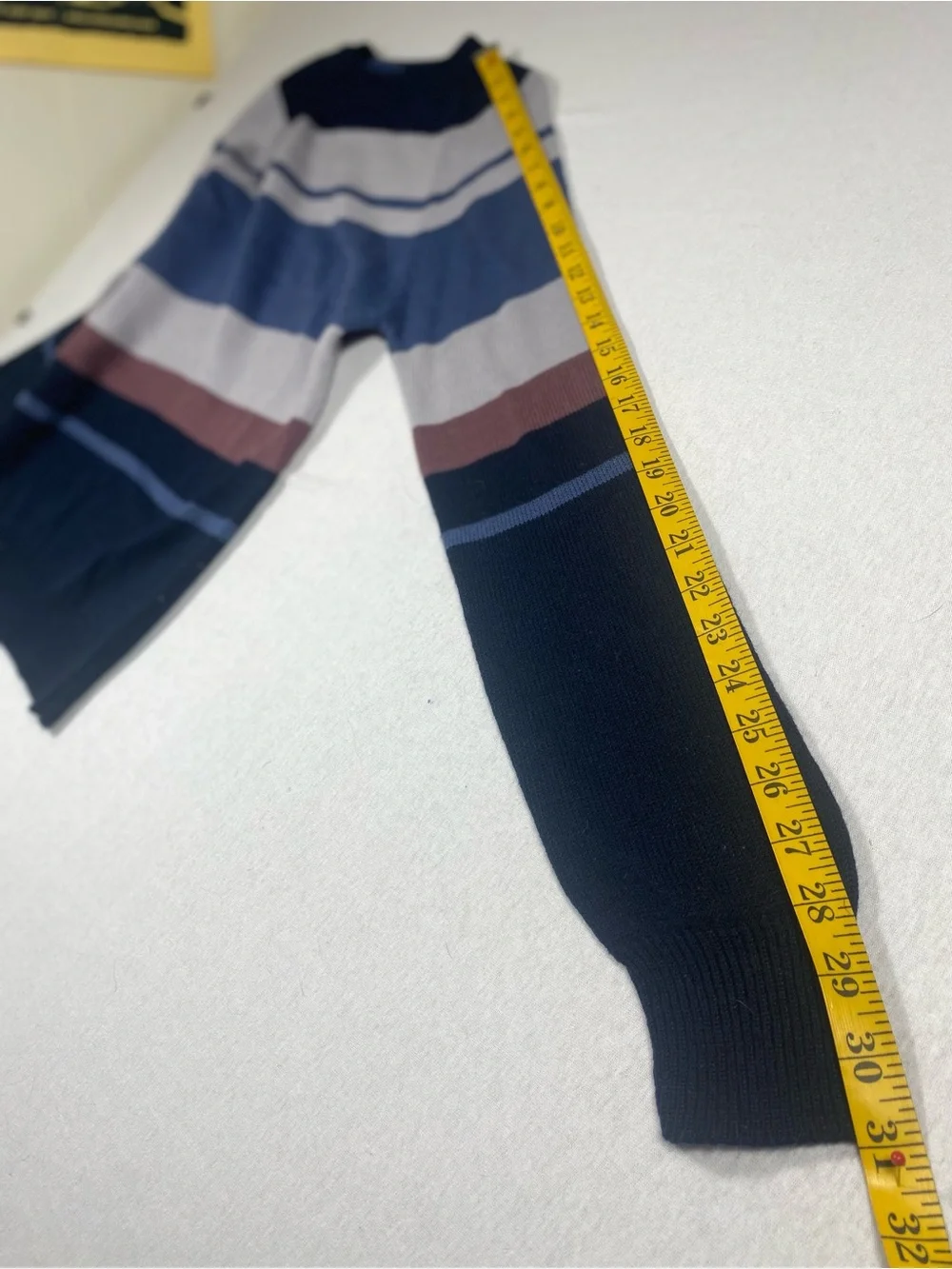 VTG Sigallo blue grey navy striped men’s sweater. Size S. Acrylic